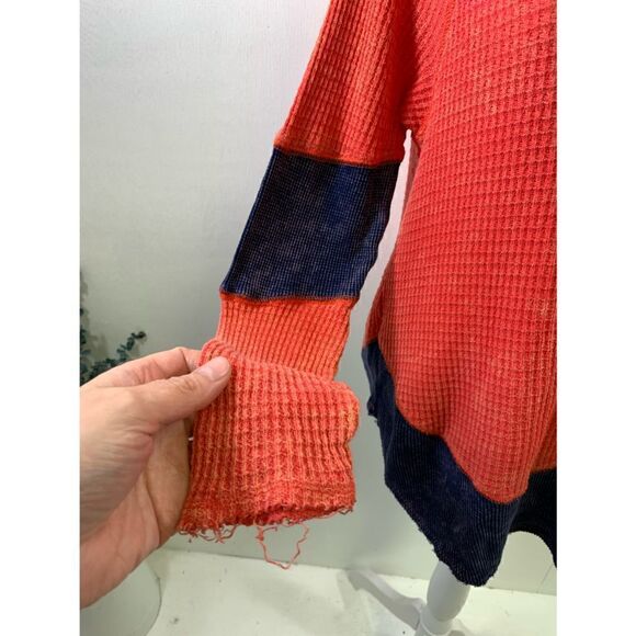 We The Free Orange Fashion Waffle Knit Thermal Top Size XS - Picture 7 of 11